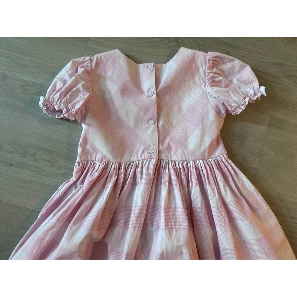Darling Mae Ricrac & Ruffles Size 10 Mary Ann Pink White Plaid Gingham Dress - Picture 6 of 9
